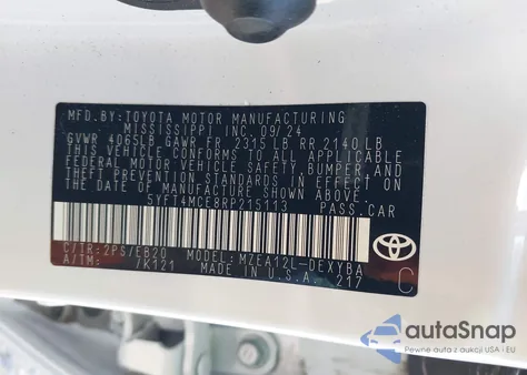 2024 Toyota Corolla Xse from USA, damaged, VIN 5YFT4MCE8RP215113